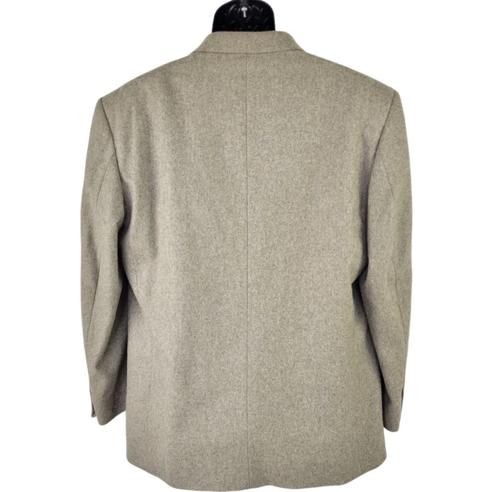 Oscar De La Renta men’s wool cashmere blend tan color blazer jacket size 43R